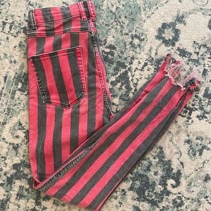 Skinny High Waist Striped Jeans